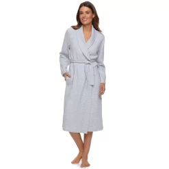 Women's Croft & Barrow® Waffle-Knit Long Shawl-Collar Robe