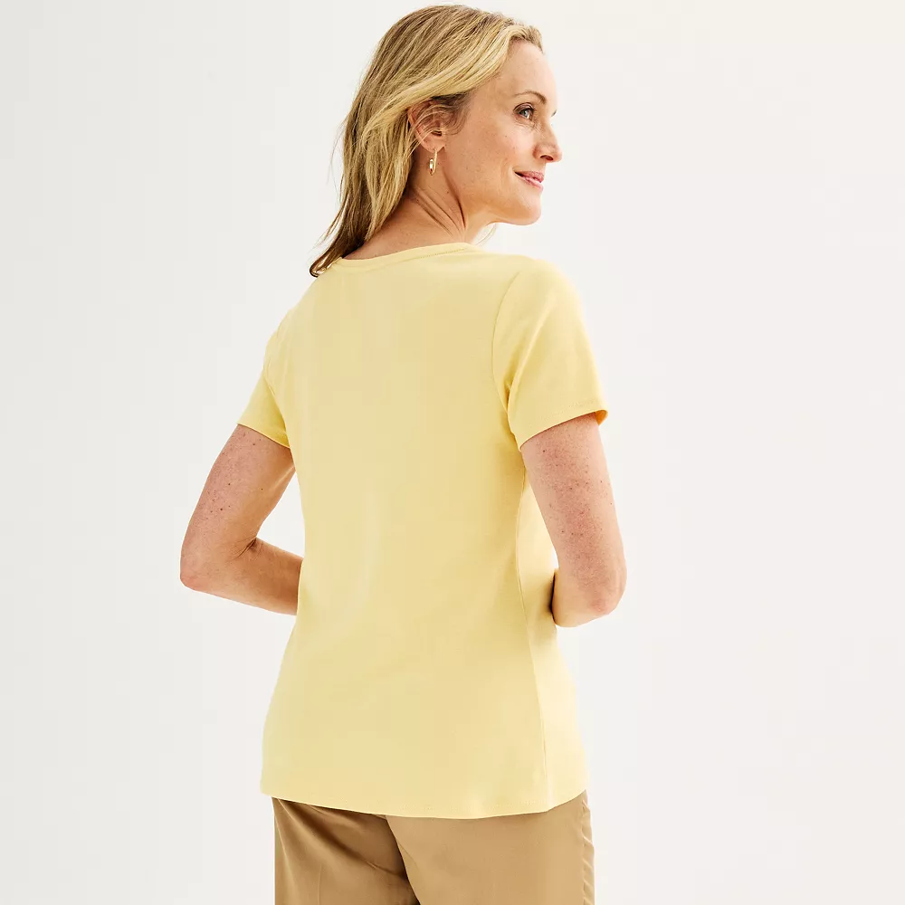 Women's Croft & Barrow® Essential V-Neck Tee 4 Women's Croft & Barrow® Essential V-Neck Tee - Image 2