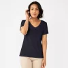 Women's Croft & Barrow® Essential V-Neck Tee -Croft & Barrow 3482291 Navy