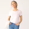 Women's Croft & Barrow® Essential Crewneck Tee -Croft & Barrow 3500577 Light Pink