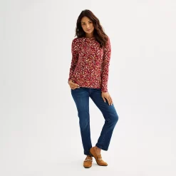 Women's Croft & Barrow® Essential Long-Sleeve Crewneck Tee -Croft & Barrow 3836990 ALT2