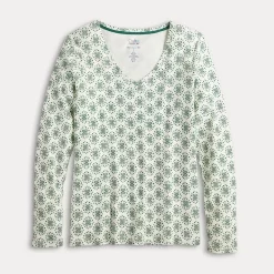 Women's Croft & Barrow® Essential Long Sleeve V-Neck Tee -Croft & Barrow 3836996 ALT5