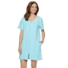 Women's Croft & Barrow® Waffle-Knit Zip-Front Short Sleeve Robe -Croft & Barrow 3919609 Teal