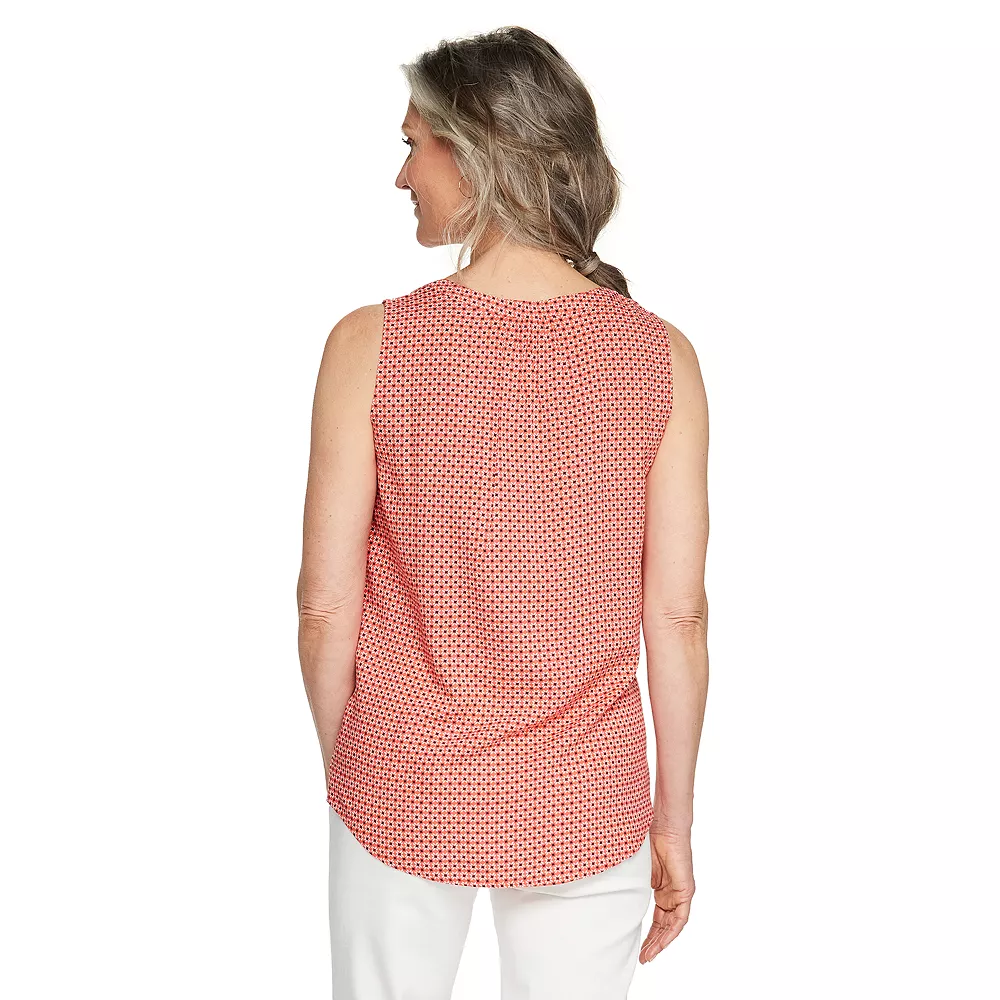 Women's Croft & Barrow® Pintuck Splitneck Sleeveless Top 4 Women's Croft & Barrow® Pintuck Splitneck Sleeveless Top - Image 2