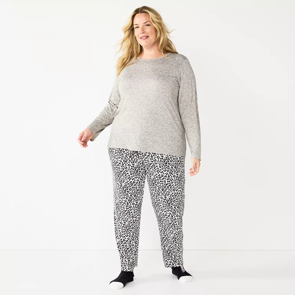 Plus Size Croft & Barrow® Long Sleeve Pajama Top & Pajama Pants Set 3 Plus Size Croft & Barrow® Long Sleeve Pajama Top & Pajama Pants Set