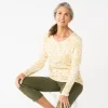 Petite Croft & Barrow® Essential Long-Sleeve V-Neck Top 1 Petite Croft & Barrow® Essential Long-Sleeve V-Neck Top -Croft & Barrow 5044534 Cream Easy Paisley