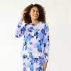 Women's Croft & Barrow® Athleisure Crewneck Sweatshirt -Croft & Barrow 5224371 Blue Bold Blooms