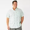 Big & Tall Croft & Barrow® Slim-Fit Performance Woven Button-Down Shirt -Croft & Barrow 5272444 2 Way Marlins Mint