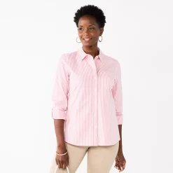 Petite Croft & Barrow® Essential Comfort Stretch Shirt