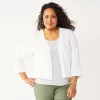 Plus Size Croft & Barrow® Open-Front Crop Cardigan -Croft & Barrow 5476206 White
