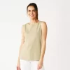 Women's Croft & Barrow® Essential Tank -Croft & Barrow 5491698 Beige