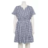 Plus Size Croft & Barrow® Smocked Waist Challis Dress -Croft & Barrow 5510668 Navy White Gingham