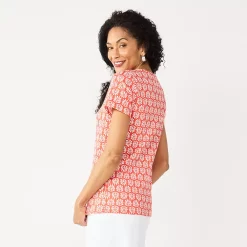 Women's Croft & Barrow® Henley Top -Croft & Barrow 5511255 ALT