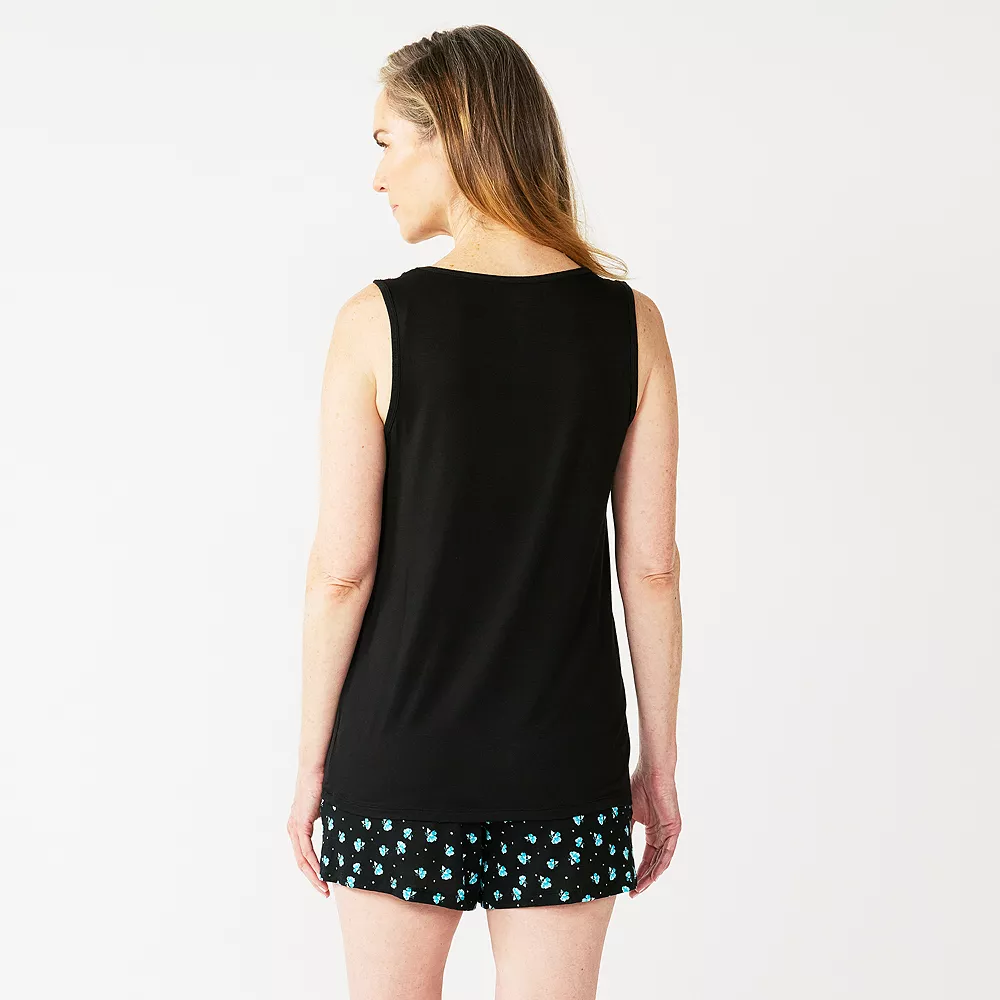 Women's Croft & Barrow® Pajama Tank & Pajama Shorts Sleep Set 4 Women's Croft & Barrow® Pajama Tank & Pajama Shorts Sleep Set - Image 2