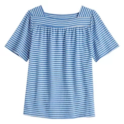 Women's Croft & Barrow® Squareneck Puff-Sleeve Top -Croft & Barrow 5533229 ALT5