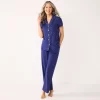 Women's Croft & Barrow® Short Sleeve Pajama Shirt & Pajama Pants Sleep Set -Croft & Barrow 5567538 Navy Dots