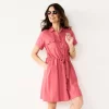 Petite Croft & Barrow® Belted Utility Dress -Croft & Barrow 5580404 Watermelon