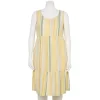 Plus Size Croft & Barrow® Sleeveless Tiered Linen Dress -Croft & Barrow 5583998 Gold Stripe