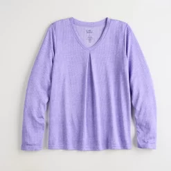 Women's Croft & Barrow® Whisperluxe Long Sleeve Pajama Top 10 Women's Croft & Barrow® Whisperluxe Long Sleeve Pajama Top -Croft & Barrow 5597044 ALT5