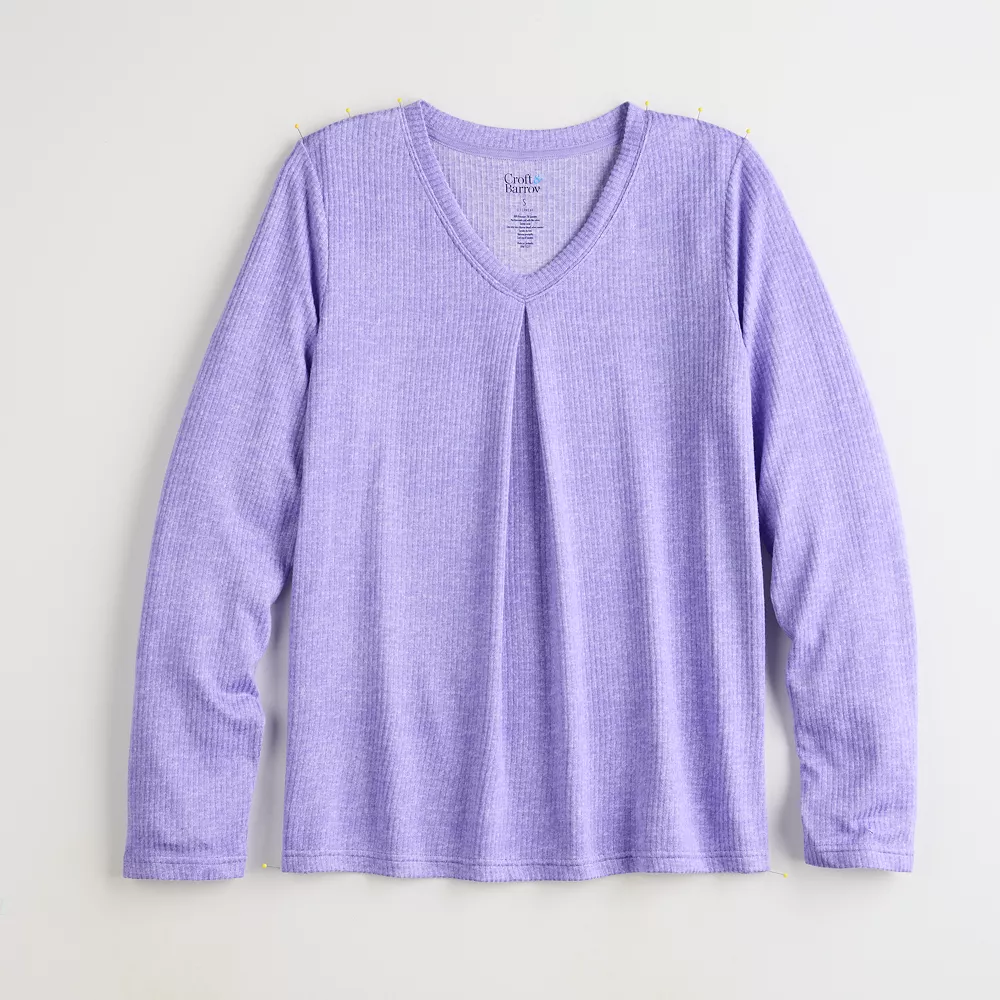 Women's Croft & Barrow® Whisperluxe Long Sleeve Pajama Top 6 Women's Croft & Barrow® Whisperluxe Long Sleeve Pajama Top - Image 5