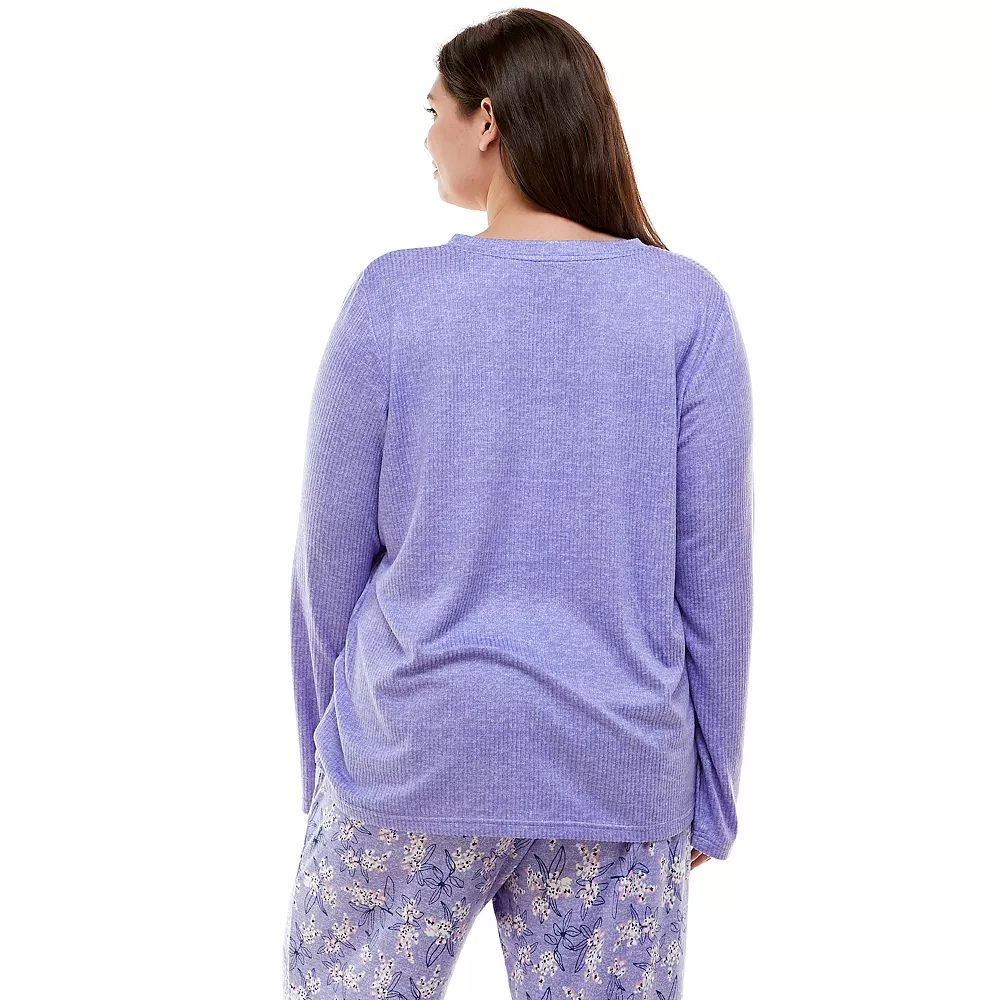Plus Size Croft & Barrow® Whisperluxe Long Sleeve Pajama Top 4 Plus Size Croft & Barrow® Whisperluxe Long Sleeve Pajama Top - Image 2