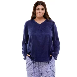 Plus Size Croft & Barrow® Whisperluxe Long Sleeve Pajama Top