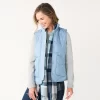 Petite Croft & Barrow® Quilted Vest -Croft & Barrow 5634355 Light Blue