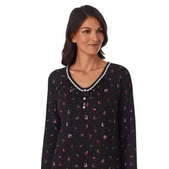 Women's Croft & Barrow® Cozy Long Sleeve Smocked Nightgown -Croft & Barrow 5637634 ALT2