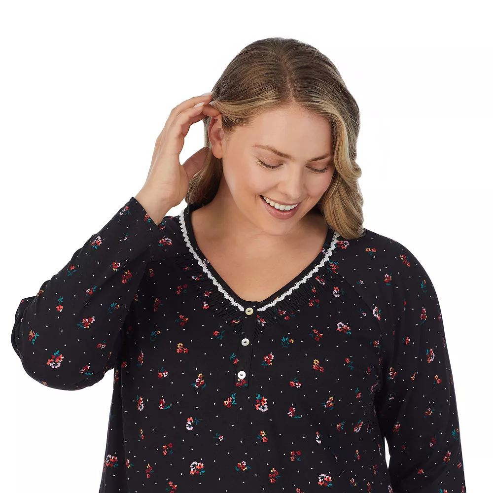Plus Size Croft & Barrow® Cozy Long Sleeve Smocked Nightgown 7 Plus Size Croft & Barrow® Cozy Long Sleeve Smocked Nightgown - Image 5