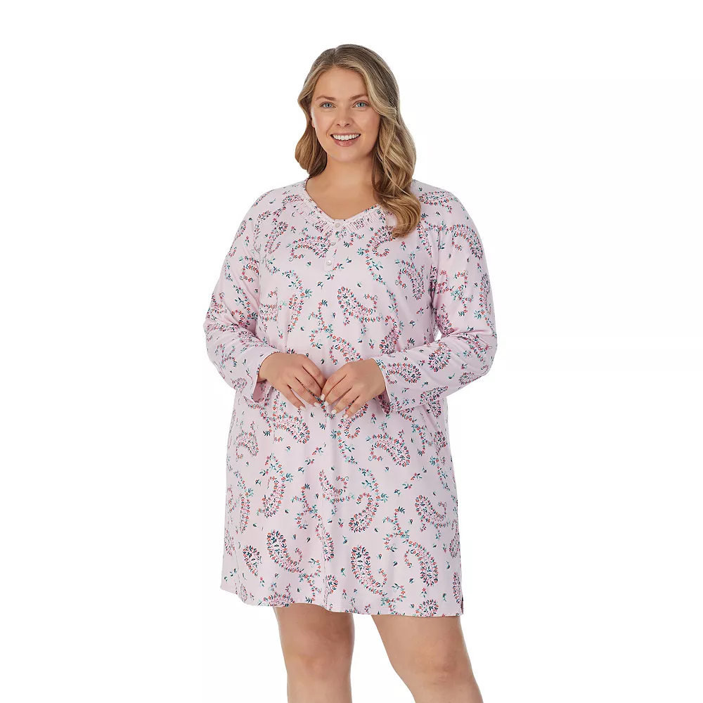 Plus Size Croft & Barrow® Cozy Long Sleeve Smocked Nightgown 3 Plus Size Croft & Barrow® Cozy Long Sleeve Smocked Nightgown