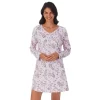Petite Croft & Barrow® Cozy Long Sleeve Smocked Nightgown -Croft & Barrow 5637637 Pink Floral Paisley