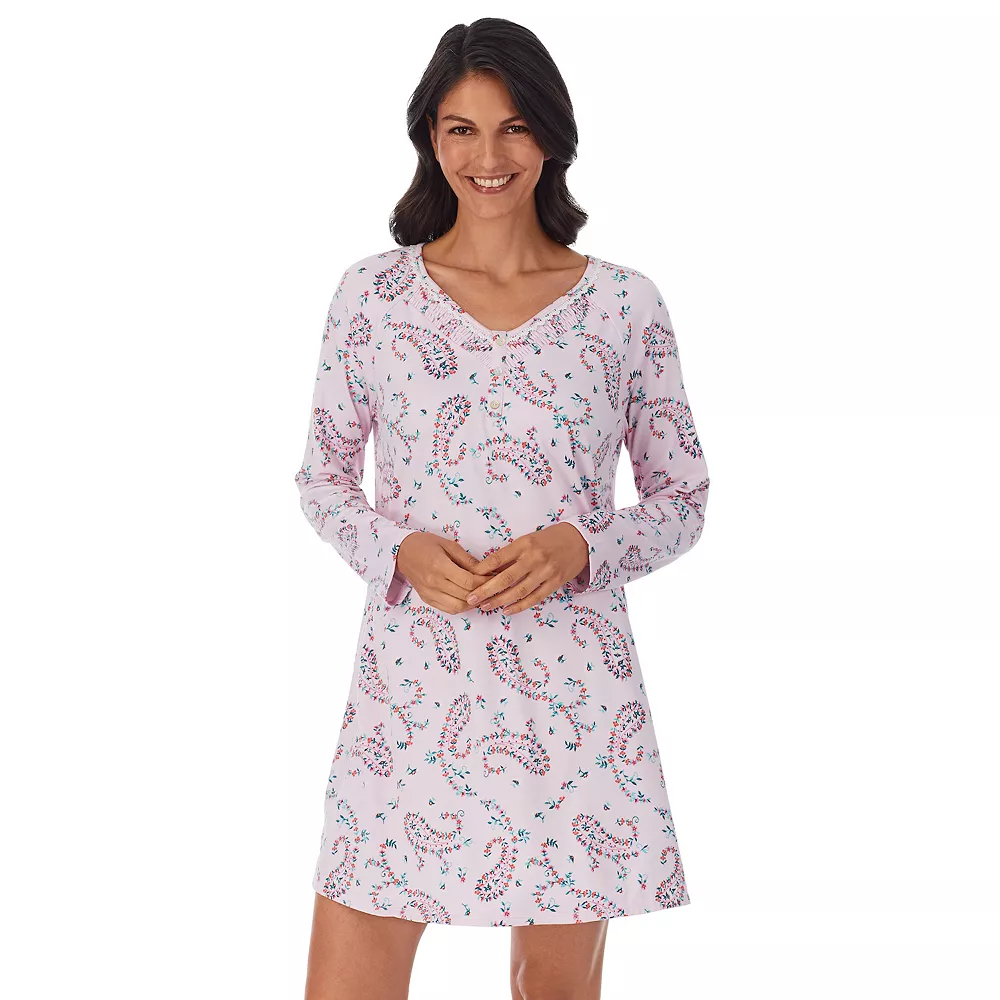Petite Croft & Barrow® Cozy Long Sleeve Smocked Nightgown 3 Petite Croft & Barrow® Cozy Long Sleeve Smocked Nightgown