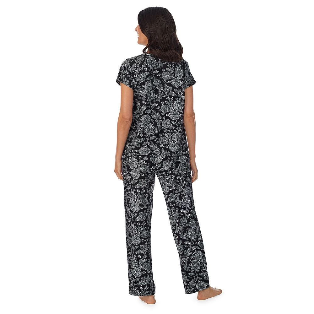 Women's Croft & Barrow® Cozy Short Sleeve Button-Front Pajama Top & Pajama Pants Sleep Set 4 Women's Croft & Barrow® Cozy Short Sleeve Button-Front Pajama Top & Pajama Pants Sleep Set - Image 2