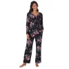 Petite Croft & Barrow® Cozy Long Sleeve Pajama Top & Pajama Pants Sleep Set -Croft & Barrow 5637646 Black Large Floral