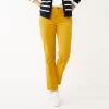Petite Croft & Barrow® Straight-Leg Corduroy Pants -Croft & Barrow 5653785 Yellow