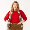 Plus Size Croft & Barrow® Puff-Sleeve Bobble Sweater -Croft & Barrow 5657694 Red