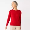 Petite Croft & Barrow® Puff Sleeve Bobble Sweater 2 Petite Croft & Barrow® Puff Sleeve Bobble Sweater -Croft & Barrow 5657749 Red