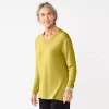 Women's Croft & Barrow® V-Neck Tunic Top -Croft & Barrow 5666695 Golden Olive