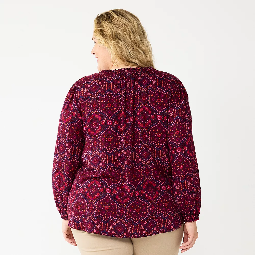 Plus Size Croft & Barrow® Tiered Textured Blouse 4 Plus Size Croft & Barrow® Tiered Textured Blouse - Image 2