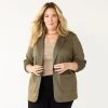 Plus Size Croft & Barrow® Comfort Stretch Blazer -Croft & Barrow 5688015 Brown Herringbone