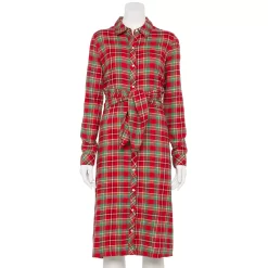 Women's Croft & Barrow® Knot-Waist Shirt Dress