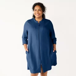 Plus Size Croft & Barrow® Quilted Zip Duster Robe