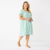 Plus Size Croft & Barrow® Short Sleeve Knit Nightgown -Croft & Barrow 5773728 Mint Butterfly