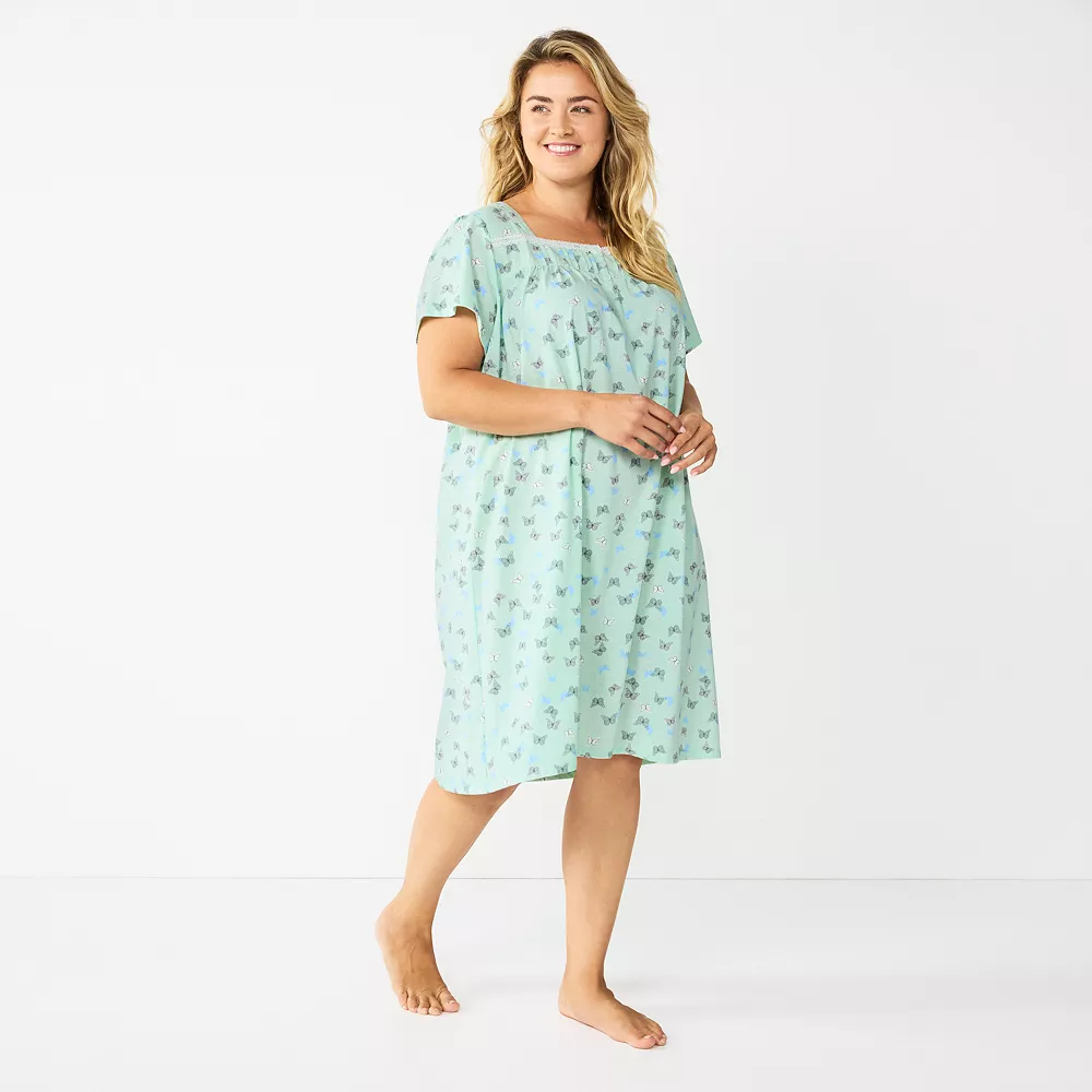 Plus Size Croft & Barrow® Short Sleeve Knit Nightgown 3 Plus Size Croft & Barrow® Short Sleeve Knit Nightgown