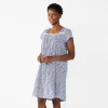 Petite Croft & Barrow® Short Sleeve Knit Nightgown -Croft & Barrow 5773729 Navy Shells