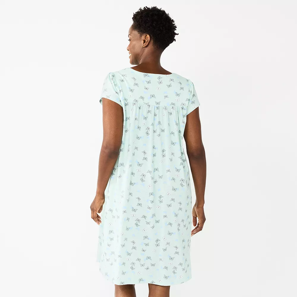 Women's Croft & Barrow® Short Sleeve Knit Nightgown 4 Women's Croft & Barrow® Short Sleeve Knit Nightgown - Image 2