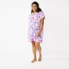 Plus Size Croft & Barrow® Short Sleeve Henley Short Sleeve Nightgown -Croft & Barrow 5774134 Pink Floral