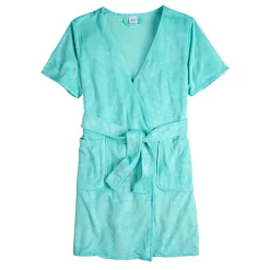 Women's Croft & Barrow® Short Sleeve Terry Wrap Robe -Croft & Barrow 5796057 ALT5