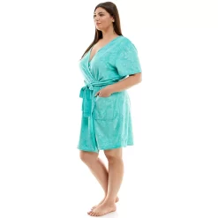 Plus Size Croft & Barrow® Short Sleeve Terry Wrap Robe -Croft & Barrow 5796060 ALT2