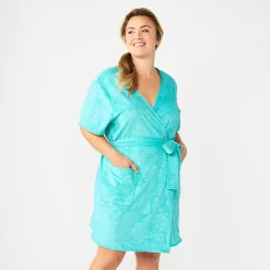 Plus Size Croft & Barrow® Short Sleeve Terry Wrap Robe